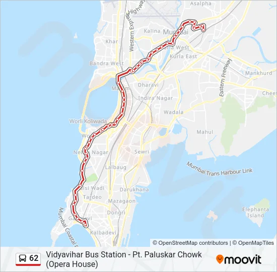 62 Bus Line Map
