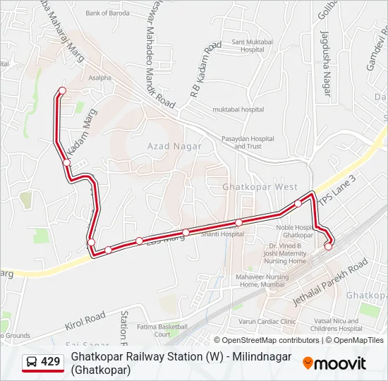 429 Bus Line Map