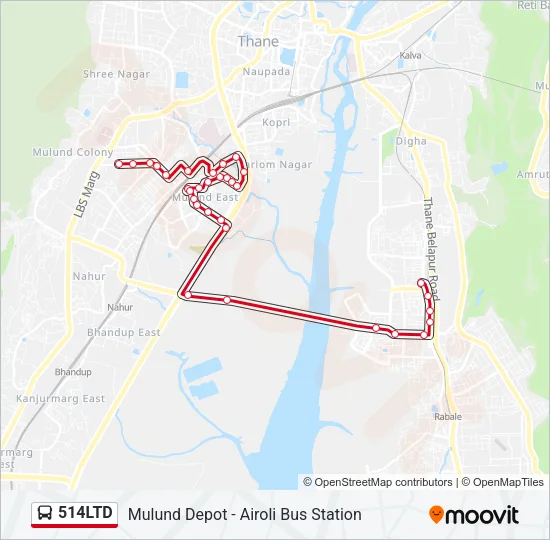 514LTD Bus Line Map