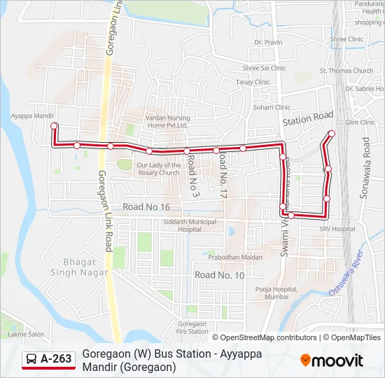 A-263 Bus Line Map