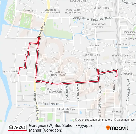 A-263 Bus Line Map