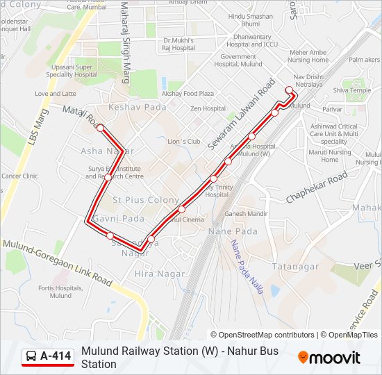 A-414 Bus Line Map