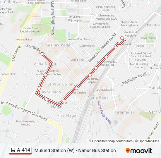 A-414 Bus Line Map