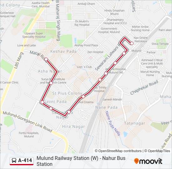 A-414 bus Line Map