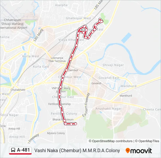 A-481 Bus Line Map