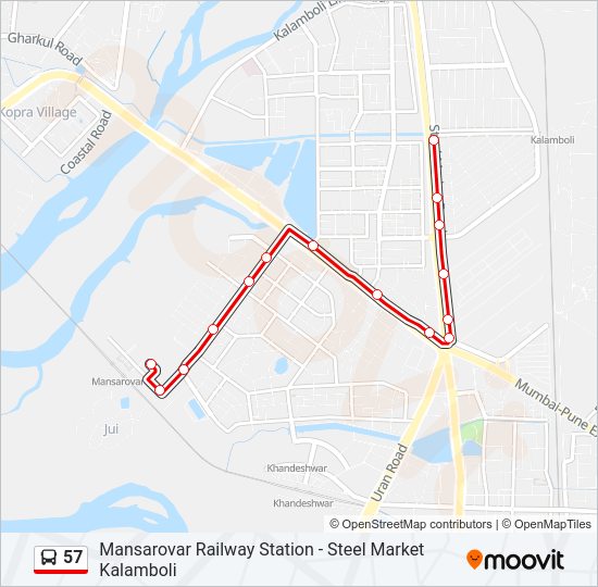 57 Bus Line Map