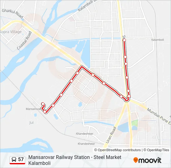 57 Bus Line Map