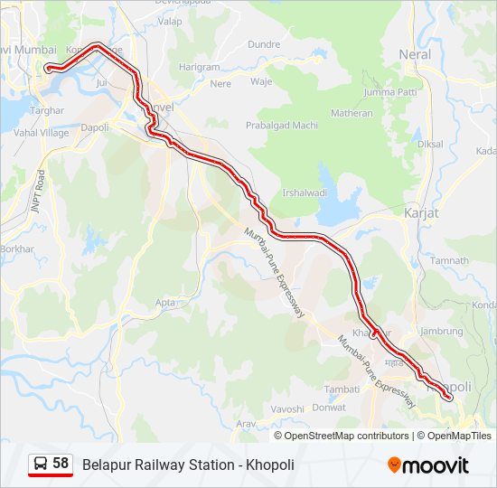 58 Route: Schedules, Stops & Maps - Belapur Railway Station (Updated)