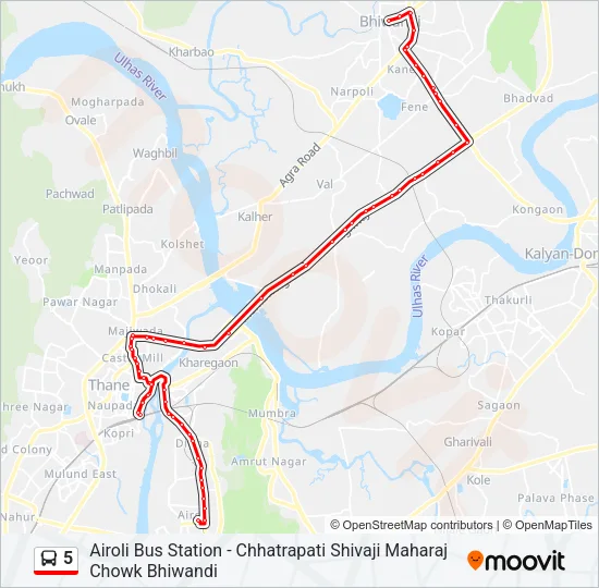 5 Bus Line Map