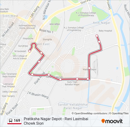 169 Bus Line Map