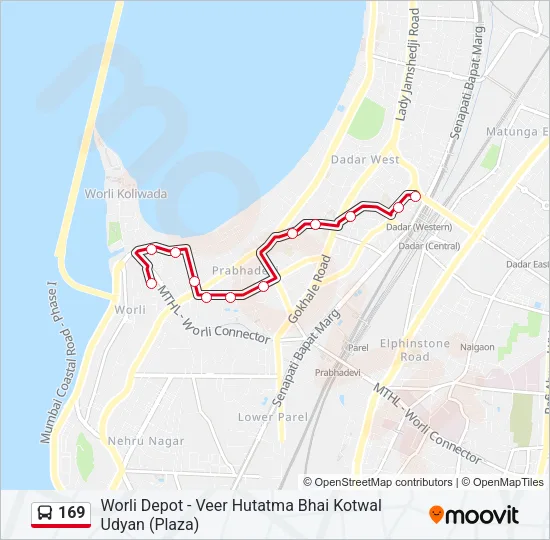 169 Bus Line Map