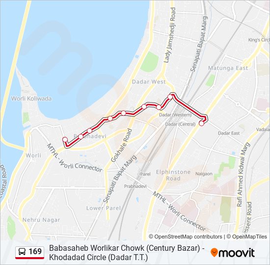 169 bus Line Map