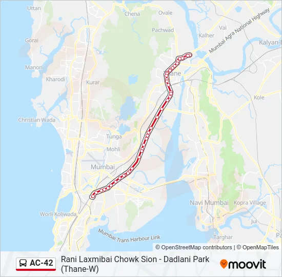 AC-42 Bus Line Map