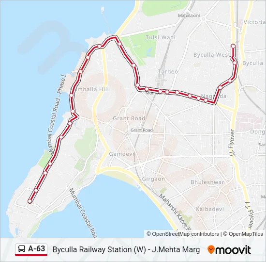 A-63 Bus Line Map