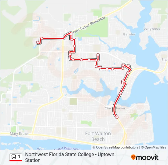 1 Bus Line Map