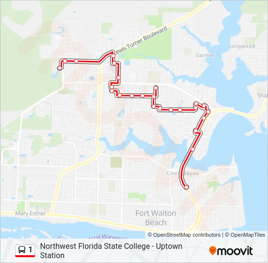 1 Bus Line Map