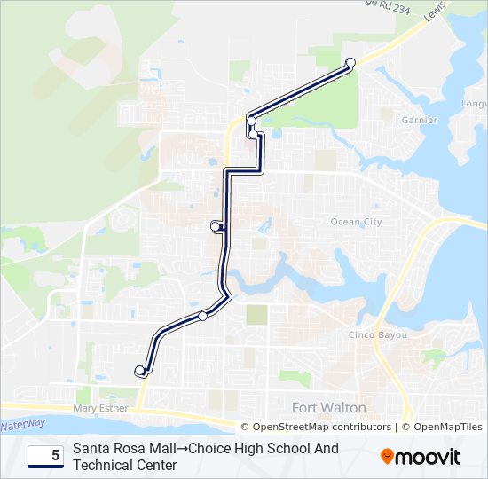 Mapa de 5 de autobús