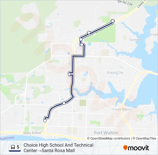 5 Bus Line Map