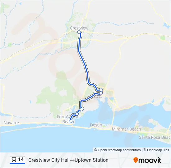 14 Bus Line Map
