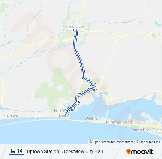 14 Bus Line Map