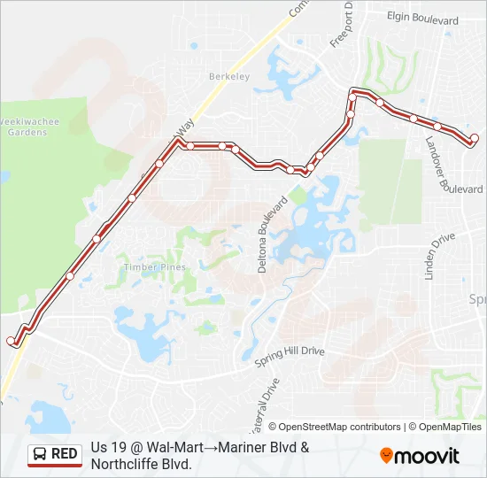 RED Bus Line Map