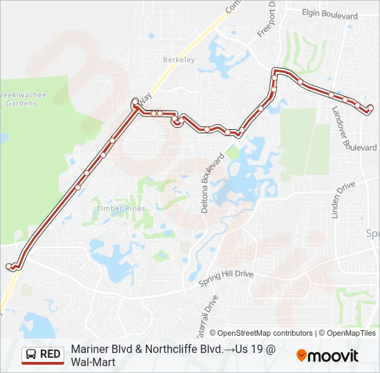 RED Bus Line Map