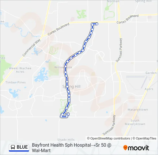 BLUE Bus Line Map