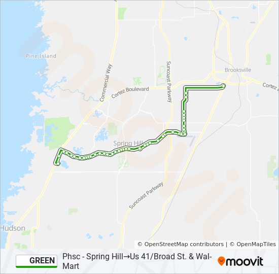 green Route: Schedules, Stops & Maps - Phsc - Spring Hill‎→Us 41/Broad