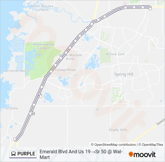 PURPLE Bus Line Map
