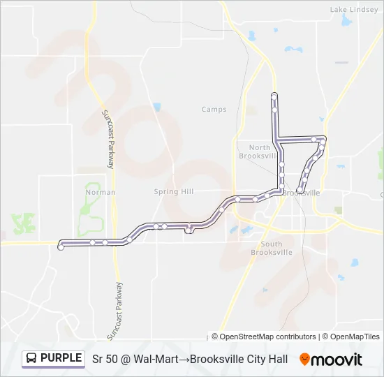PURPLE Bus Line Map
