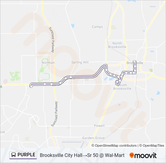 PURPLE Bus Line Map