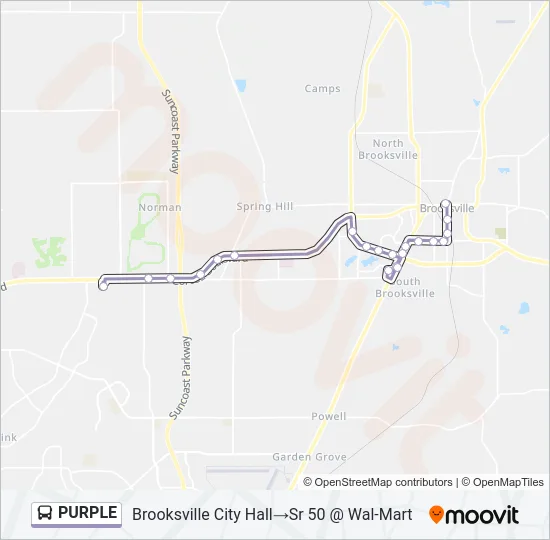 PURPLE Bus Line Map