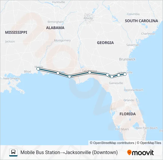 GREYHOUND US0760S Bus Line Map