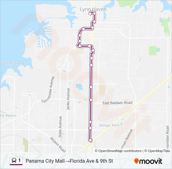 1 Bus Line Map
