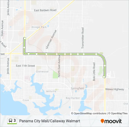 3 Bus Line Map