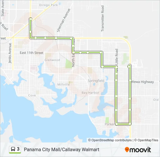 3 Bus Line Map