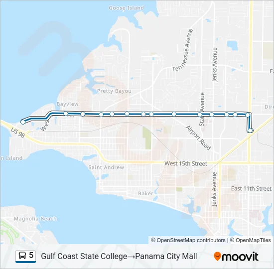 5 Bus Line Map
