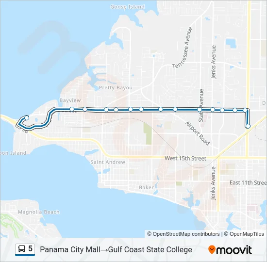 5 Bus Line Map