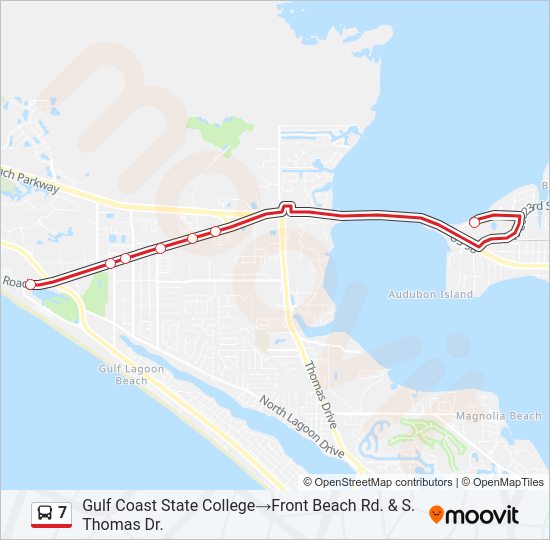 Ruta 7: horarios, paradas y mapas - Gulf Coast State College‎→Front Beach  Rd. & S. Thomas Dr. (Actualizado)