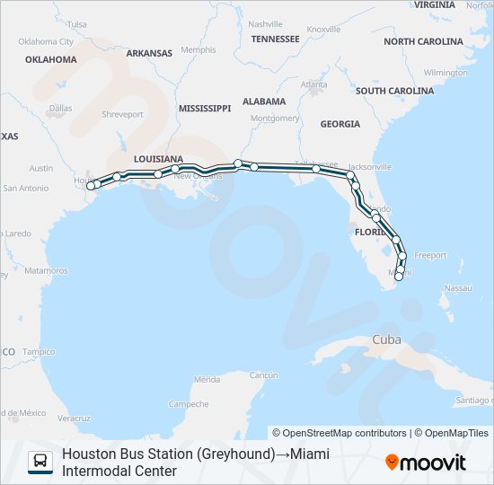 GREYHOUND US0799 bus Line Map