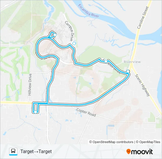 UWF TROLLEY Bus Line Map