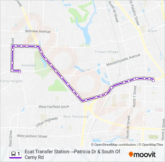 1 Bus Line Map