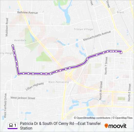 1 Bus Line Map