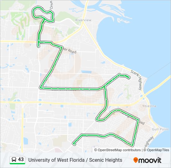 43 bus Line Map