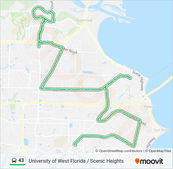 43 Bus Line Map