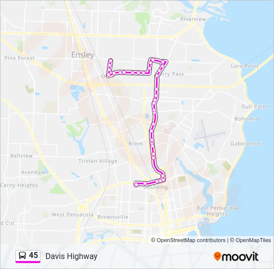 45 Bus Line Map