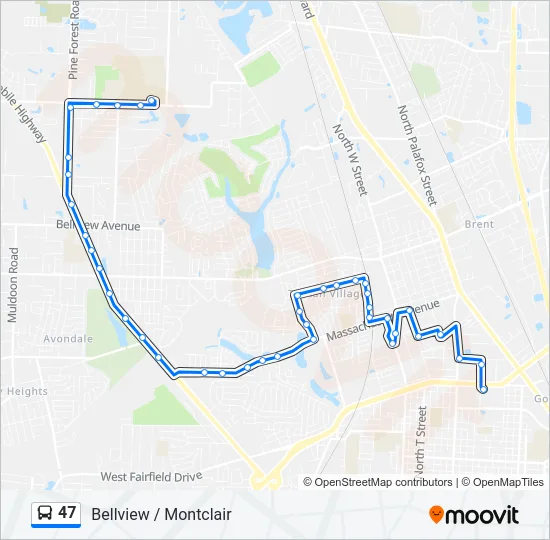 47 Bus Line Map