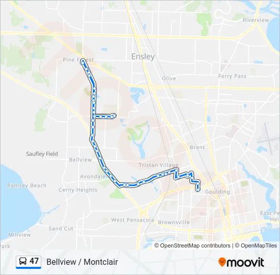 47 Bus Line Map