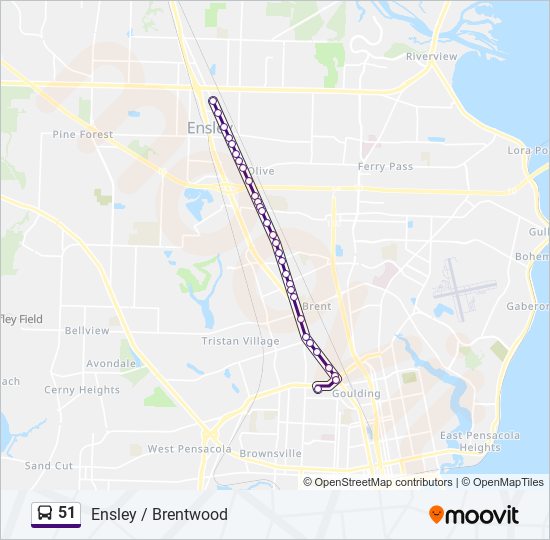 51 bus Line Map