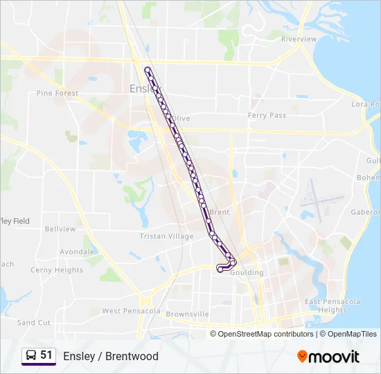 51 Bus Line Map